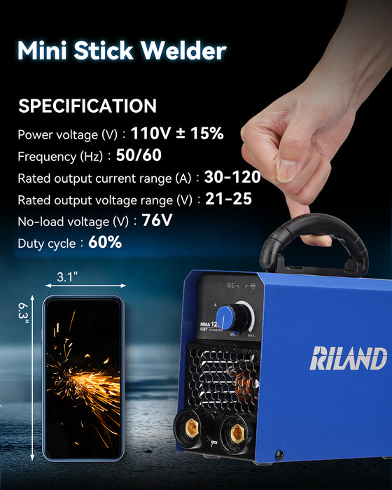 Riland Welder MMA120E Portable ARC Welding Machine with Synergic Control