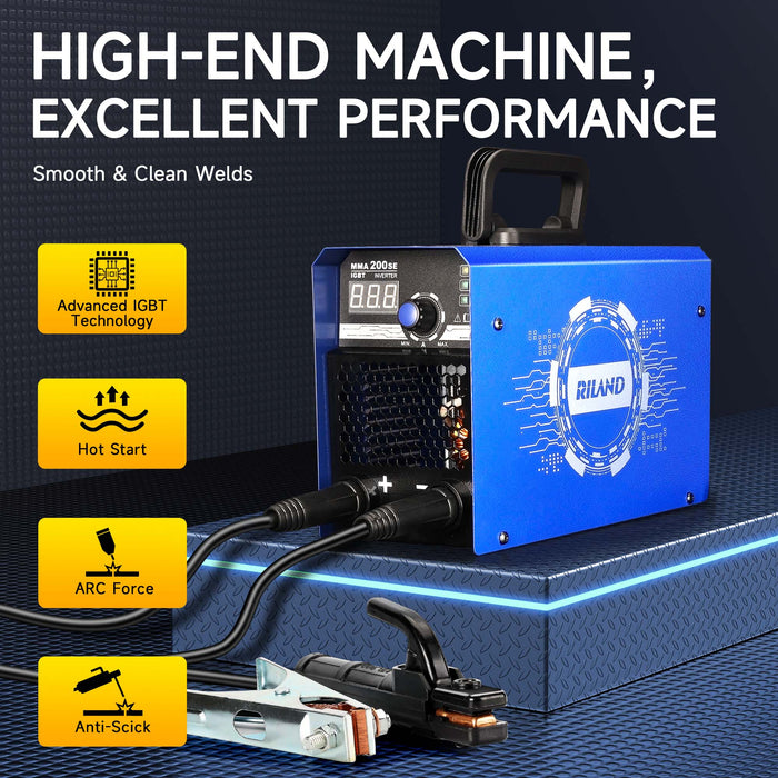 Riland Welder MMA200SE 110/220V Dual Voltage IGBT Portable Gasless