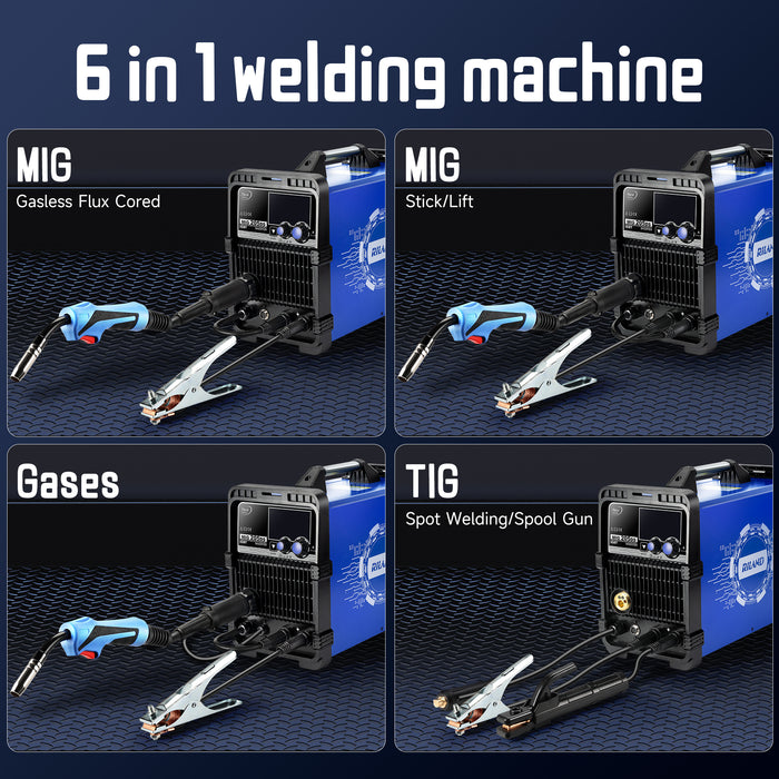 Riland Welder MIG205DS 110V/220V 5 in 1 Multi-Process Welding Equipment